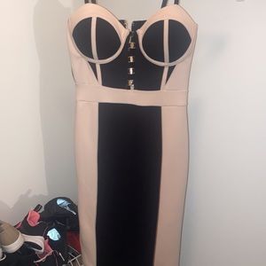 Pink and black dress